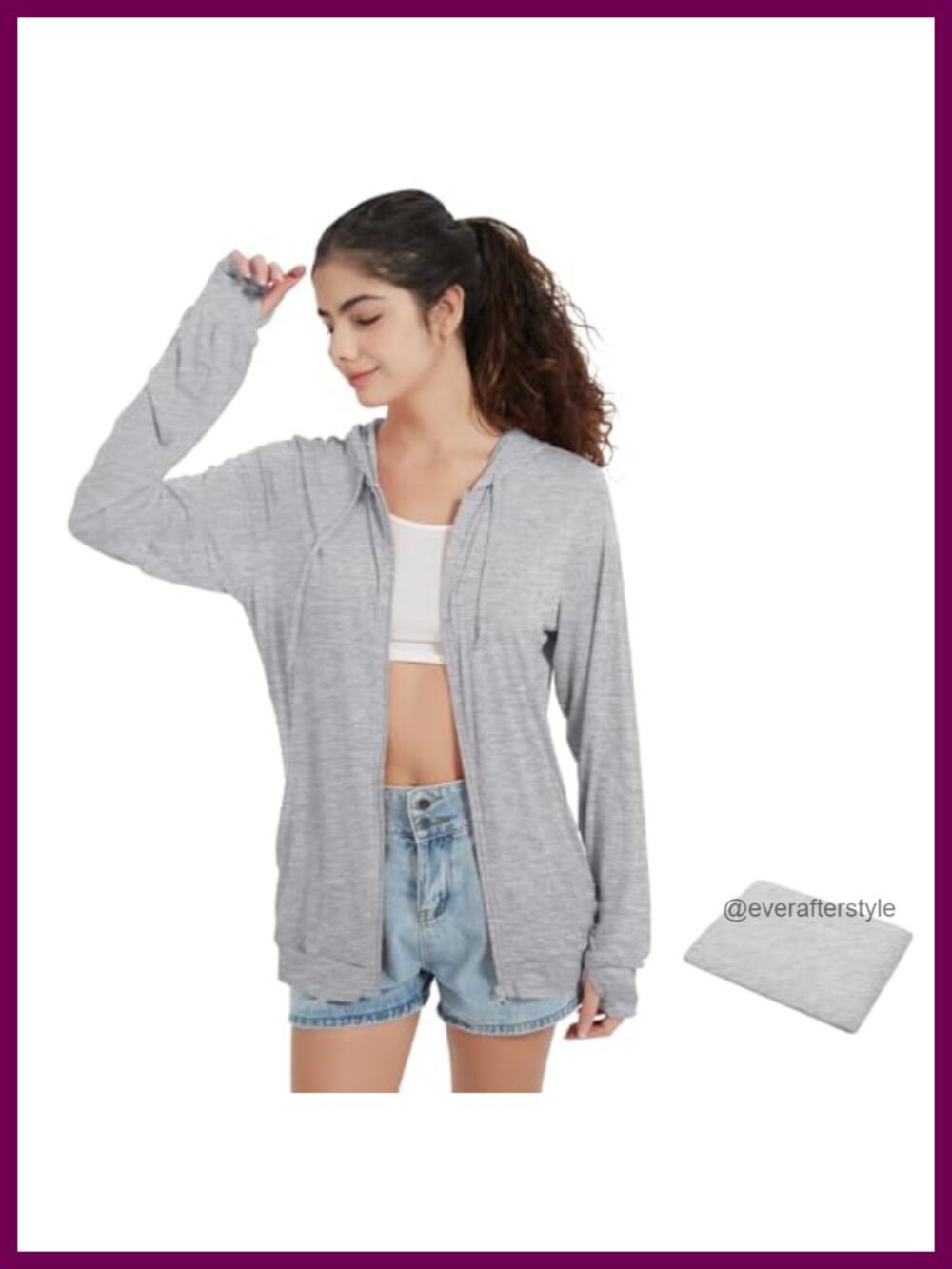 QBK Lightweight Zip Up Hoodie Thin Summer Jacket for Women